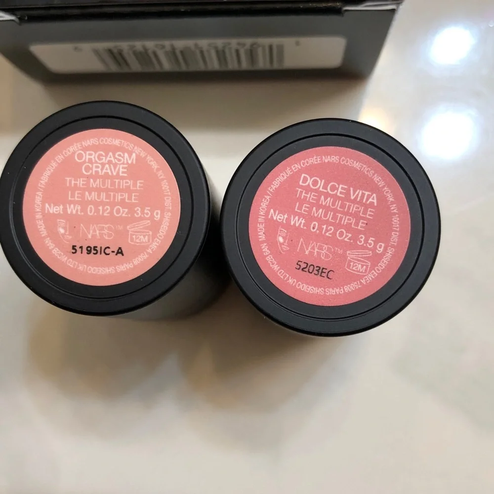 NARS The Multiple Mini Duo Cream Sticks Orgasm Crave & Dolce Vita 3.5g Each NIB